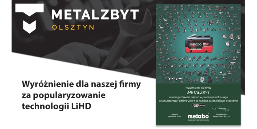 Wyróżnienie dla naszej firmy za popularyzowanie technologii LiHD